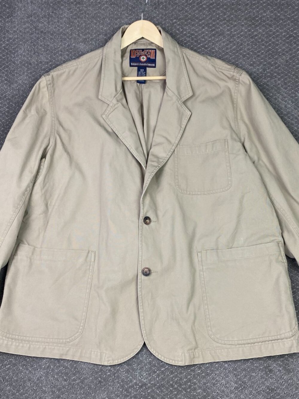 Duluth Trading Co. Fire Hose Presentation Jacket Mens 3XL Khaki Blazer Chore